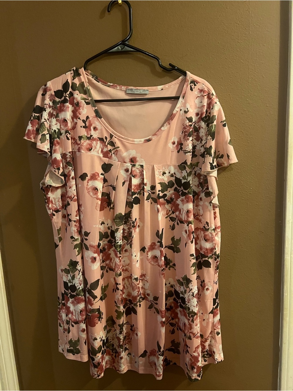 Amazon Pink Floral Short Sleeve Tunic
